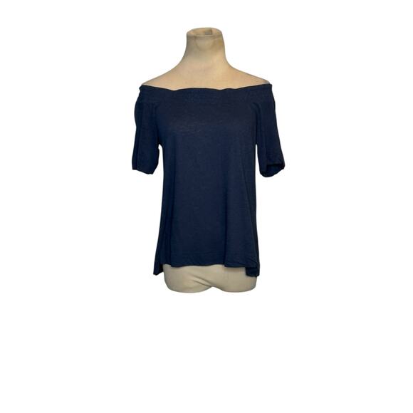 Splendid blue short sleeves off shoulders top size small - Picture 15 of 15